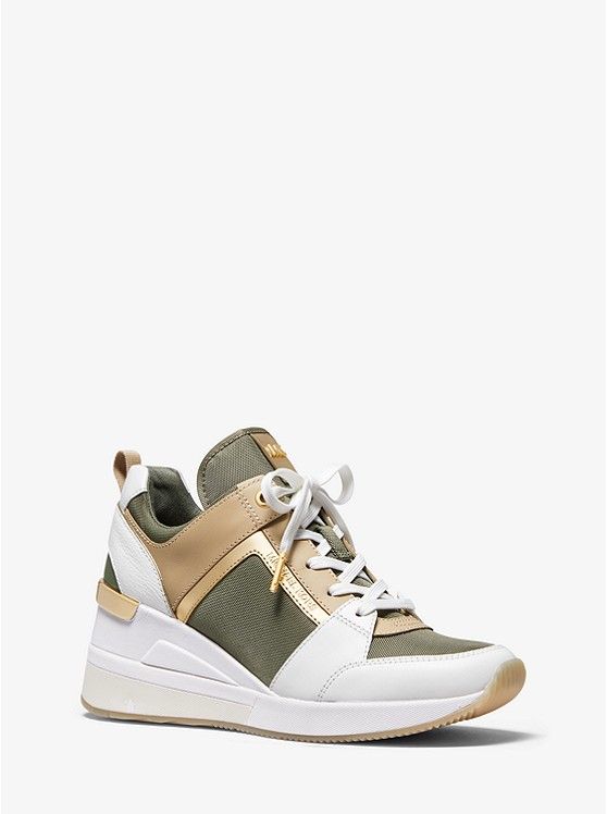 Georgie Canvas and Leather Trainer | Michael Kors US