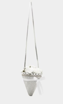 Betsey Johnson Kitsch Somethin New Bouquet White Silver Rhinestone Crossbody Bag | eBay US