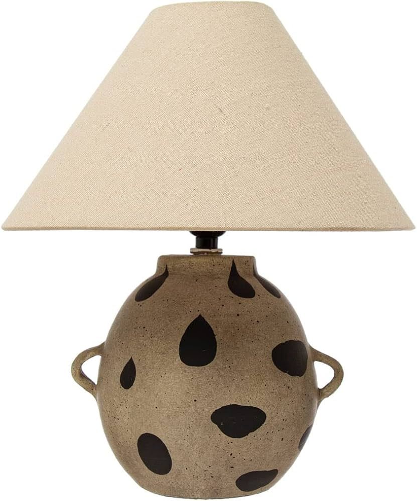 Creative Co-Op Hand-Painted Terra-Cotta Dots and Fabric Shade Table Lamp, 12" L x 12" W x 15" H, ... | Amazon (US)