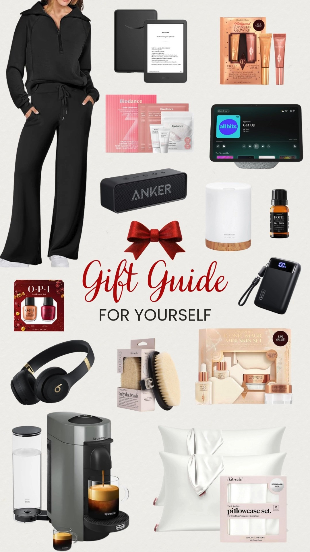 Gift guide… but make it for you ✨ From cozy black loungewear and a Kindle to luxe skincare, tech upgrades, and little everyday treats. Because sometimes the best gifts are the ones you gift yourself. 

 #LTKGiftGuide