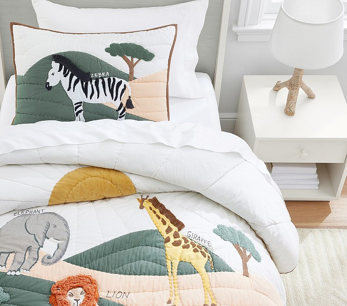 Brendan Animals Safari Quilt &amp; Shams | Pottery Barn Kids