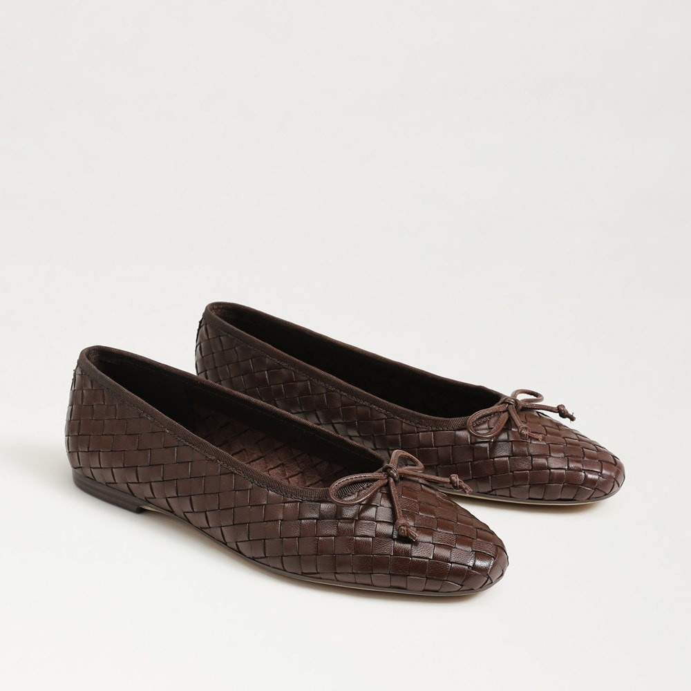 Sam Edelman Ruthie Woven Ballet Flat Terazzo Brown Leather 5.5 | Sam Edelman CA