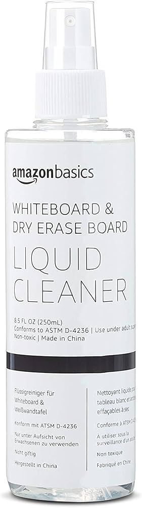 Amazon Basics Dry Erase Liquid Cleaner for Whiteboards - 8.5-Ounce, 1-Pack | Amazon (US)