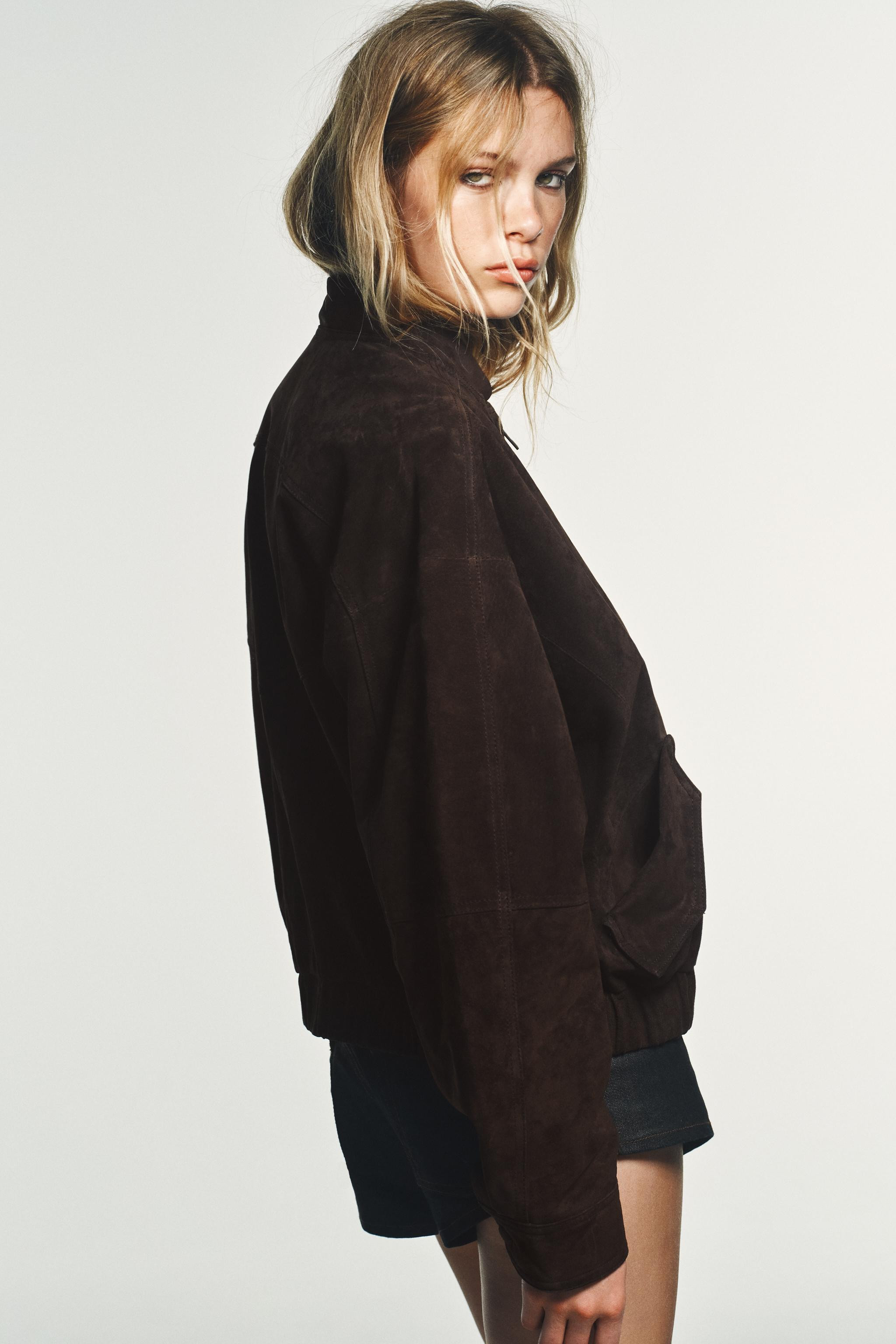 100% SUEDE BOMBER JACKET | Zara UK