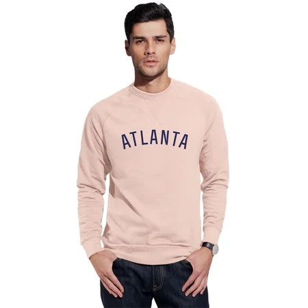 Daxton Atlanta Sweatshirt Athletic Fit Pullover Crewneck French Terry Fabric Peach Sweatshirt Navy L | Walmart (US)