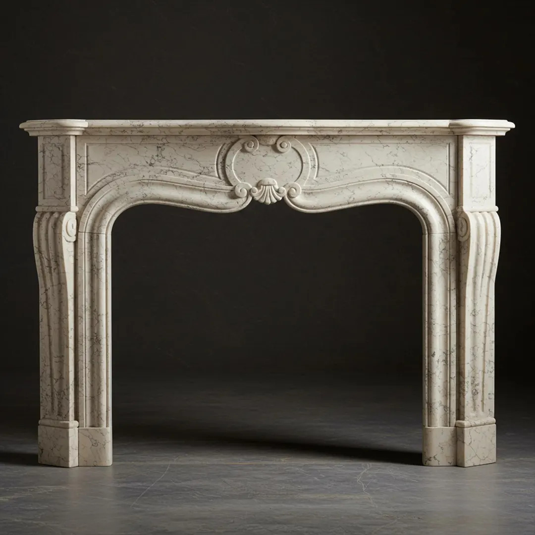 Versailles Cream Marble Fireplace Mantel – Artisan Carved Statement Piece for Luxury Interiors ... | Etsy (US)