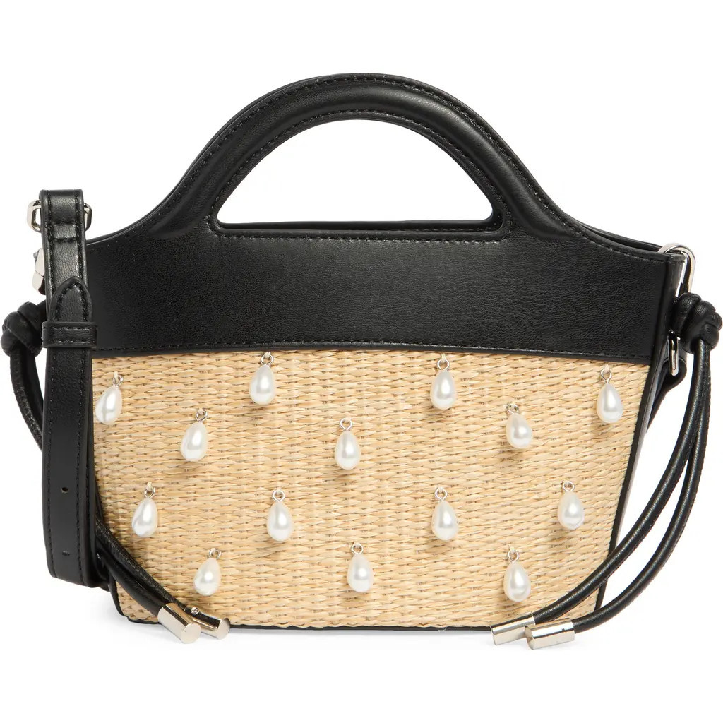Steve Madden Bpearli Crossbody Bag in Black/Raffia at Nordstrom Rack | Nordstrom Rack