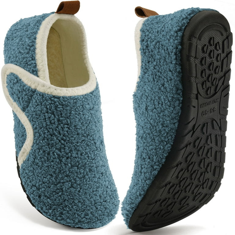 Ecetana Slippers for Women Fuzzy Slippers Warm Slip On House Sock Shoes with Hook Loop | Walmart (US)