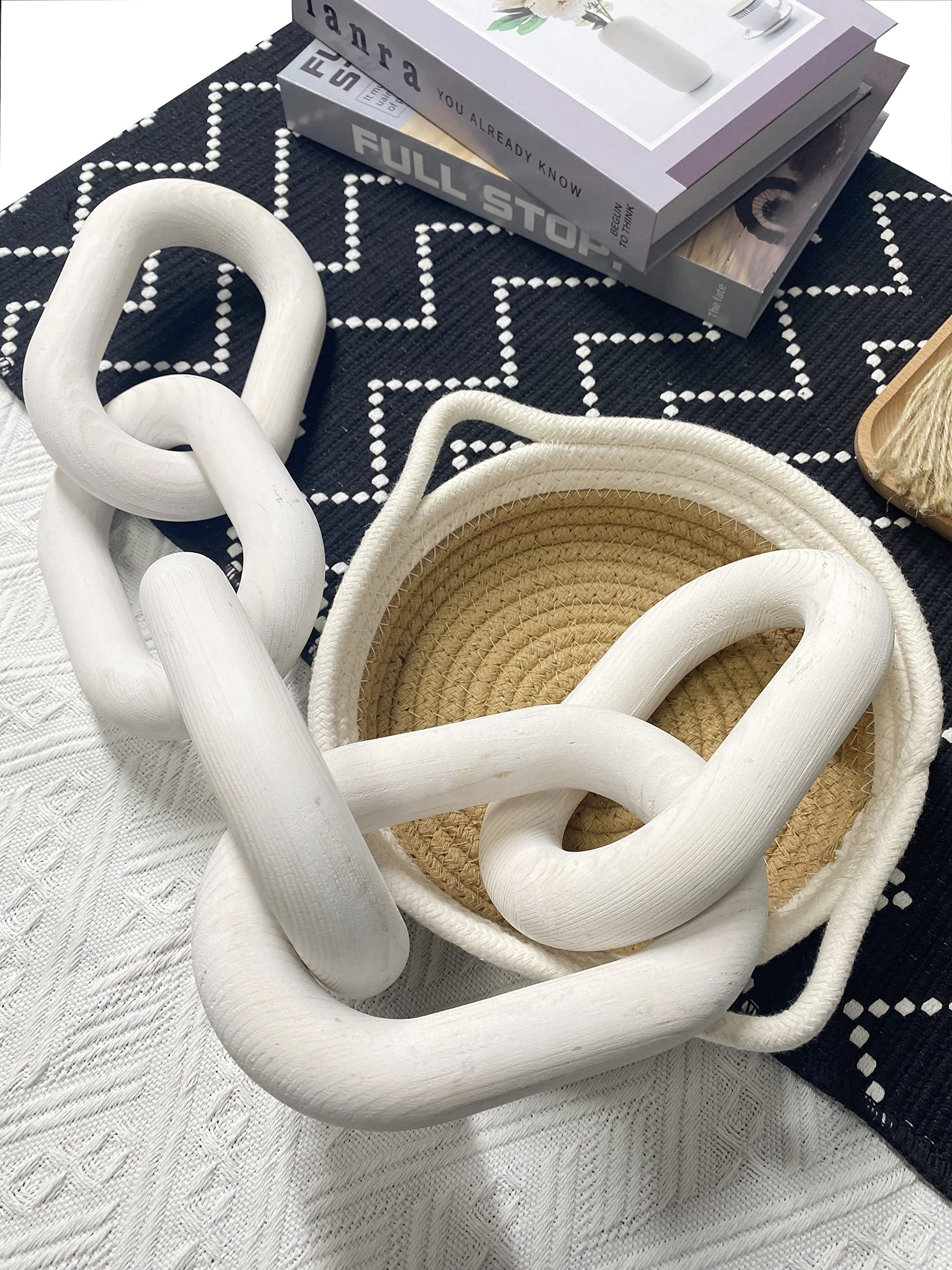 Wood Chain Link Decor - 18.9 Inch Length, 5-Link Boho Decor for Living Room, Farmhouse, Coffee Ta... | Amazon (US)