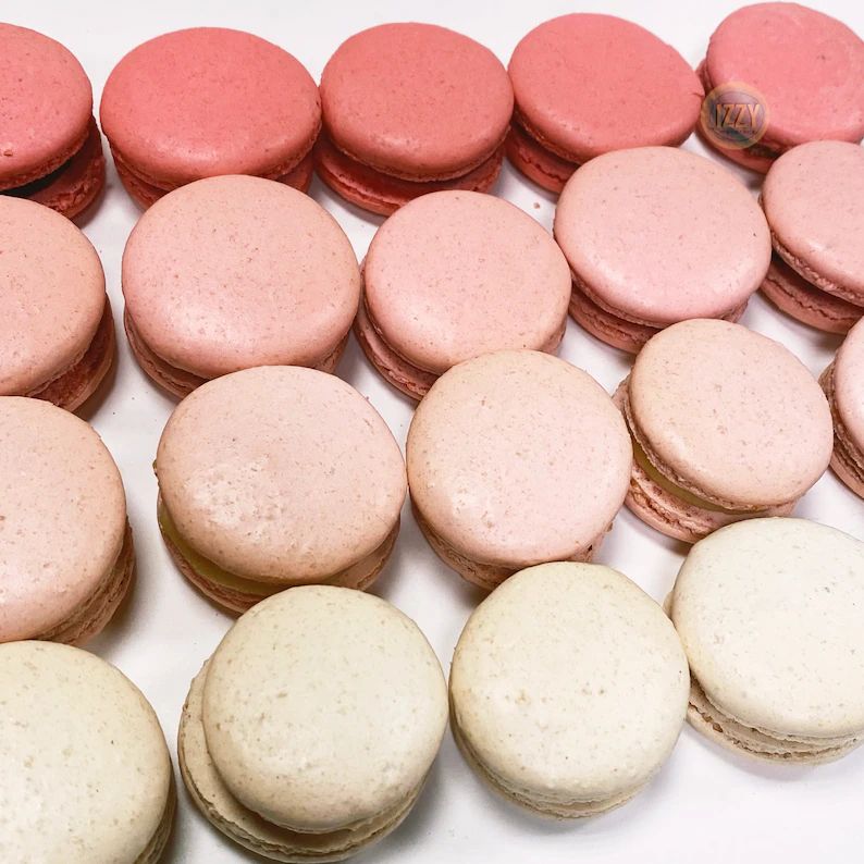 Pink French Macarons Ombre - White to Pink Fading Macarons Pack - Baby Shower/ Wedding - It's a B... | Etsy (US)