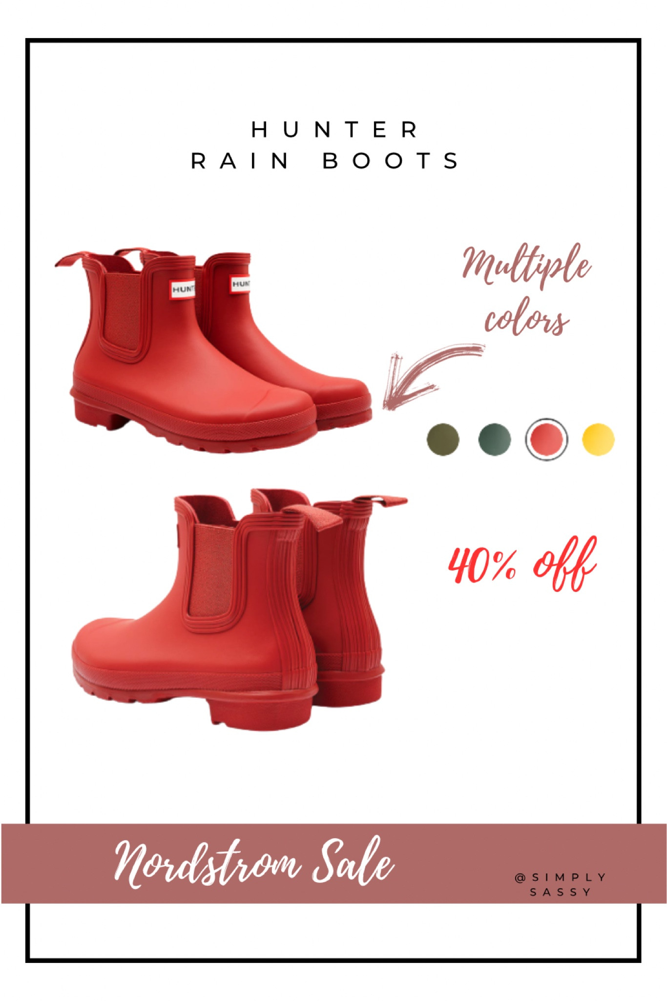 Hunter rain boots 40% off #boots #rainboots #hunterboots #vacationoutfits #boots 

#LTKunder100 #LTKtravel #LTKshoecrush