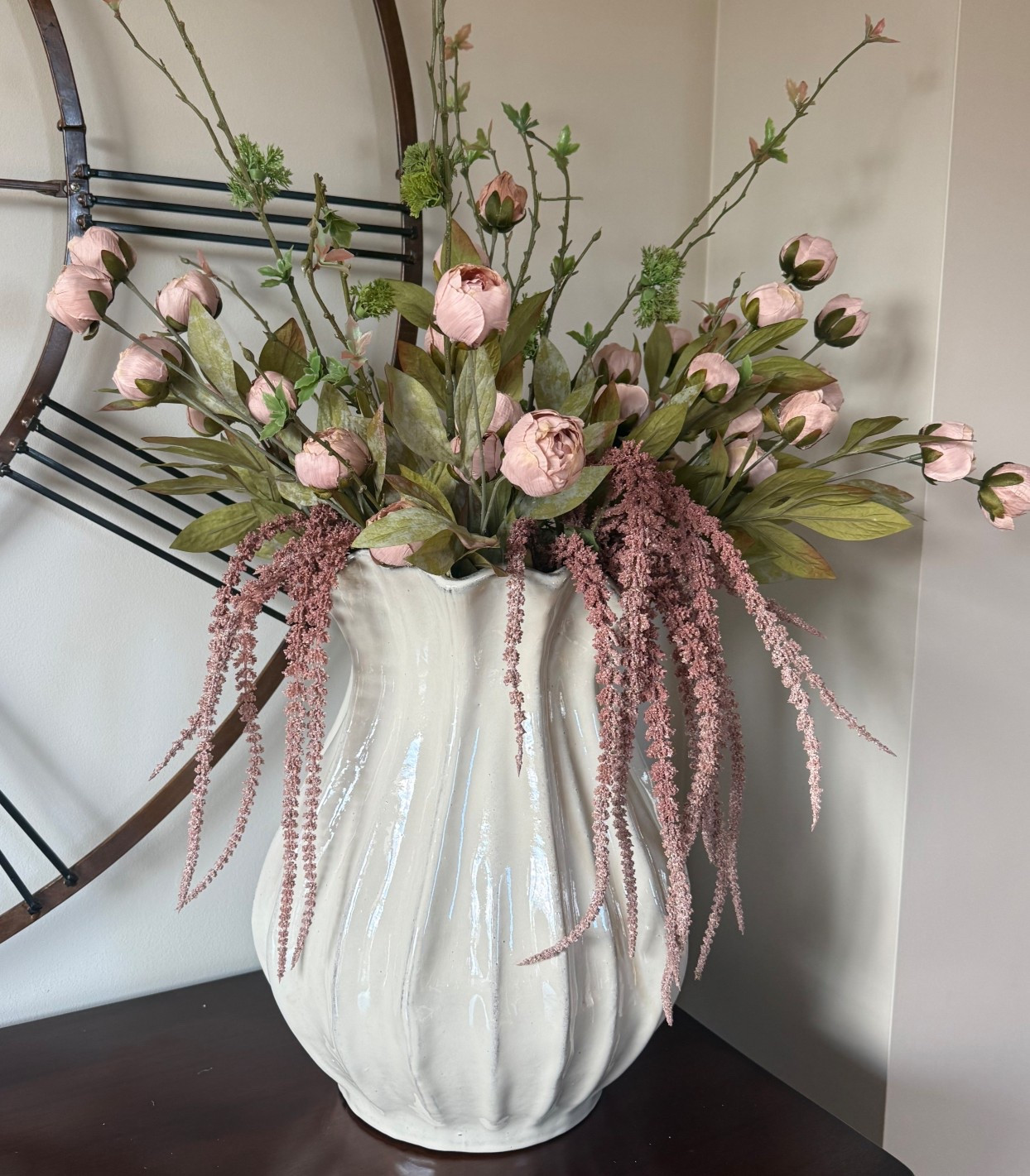 This vase is HUGE and stunning!  I made this arrangement for spring and it definitely makes a statement.  

#LTKHome #LTKdayinmylife #LTKSeasonal