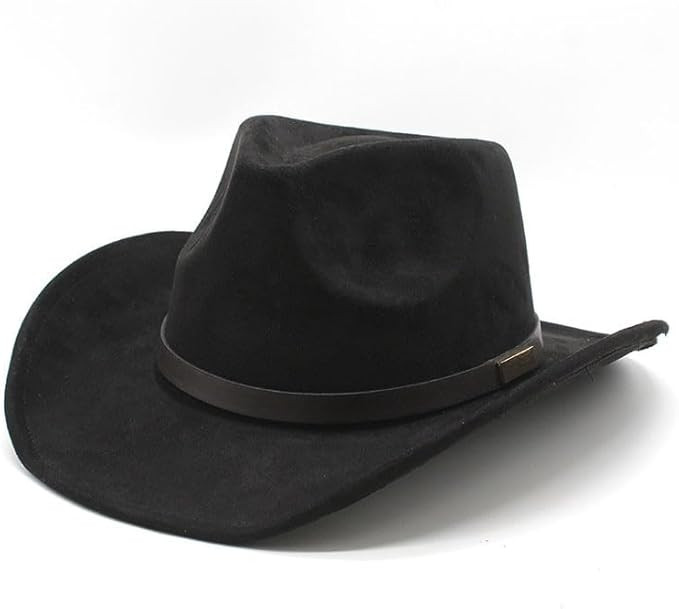 Cowboy Hat for Women Men Felt Wide Brim Cowgirl Hat Western Suede Hats for Cowboys and Cowgirls w... | Amazon (US)