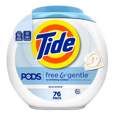 Tide Free & Gentle HE Laundry Detergent Pods 76 Pacs - 56oz | Target