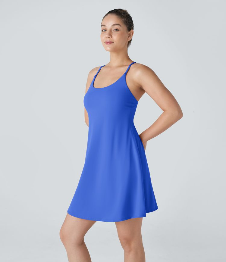 Women’s SoftlyZero™ Plush Backless Active Dress-Longer Length-Easy Peezy Edition - Halara | HALARA