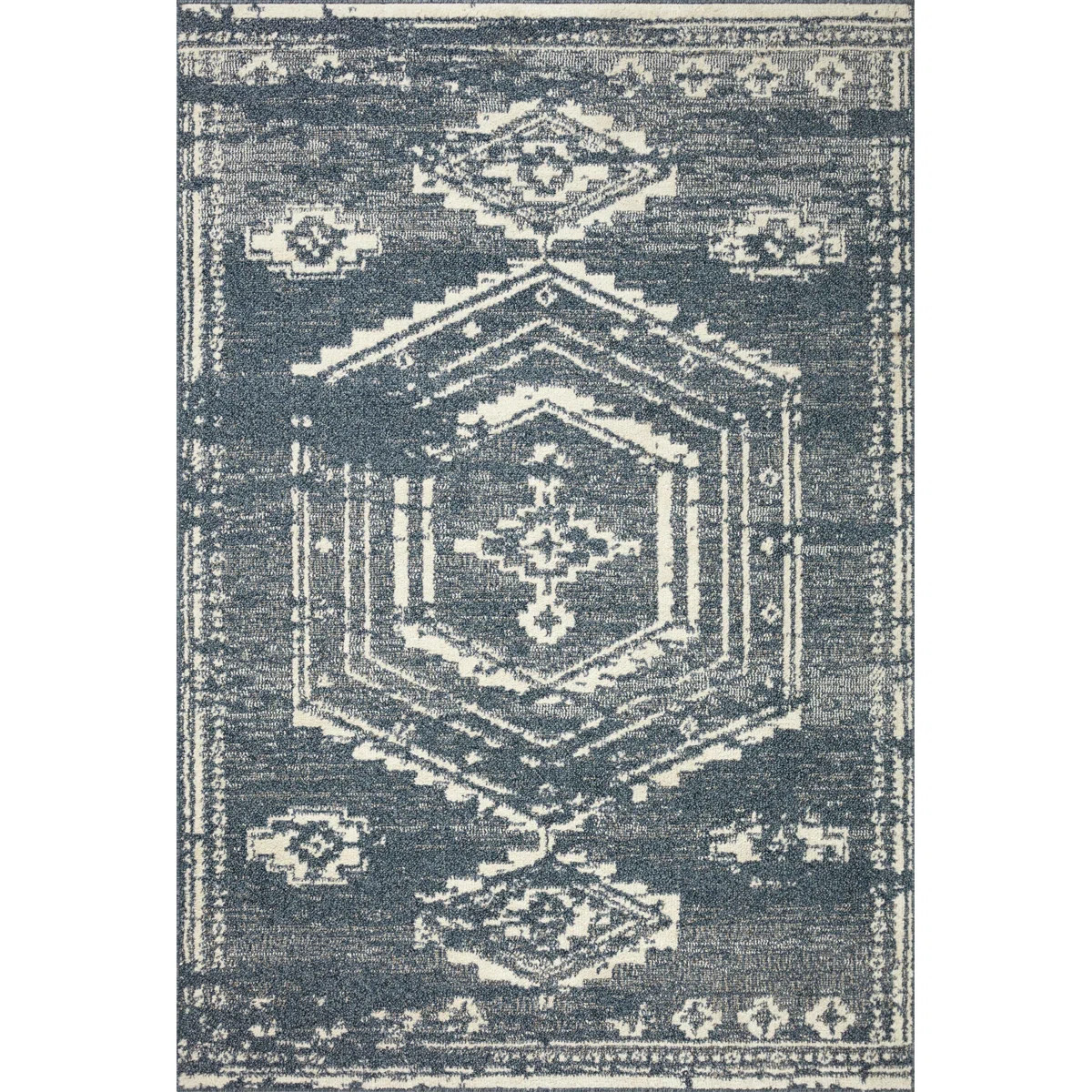Magnolia Home by Joanna Gaines x Loloi Gigi Denim / Ivory Area Rug | Wayfair North America