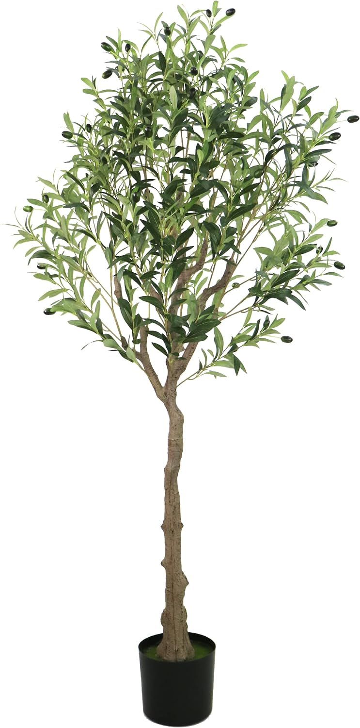 GUYUSO 5.3ft (1170lvs) Artificial Olive Tree Decorative Olive Tree Faux Olive Tree for Home Decor... | Amazon (US)