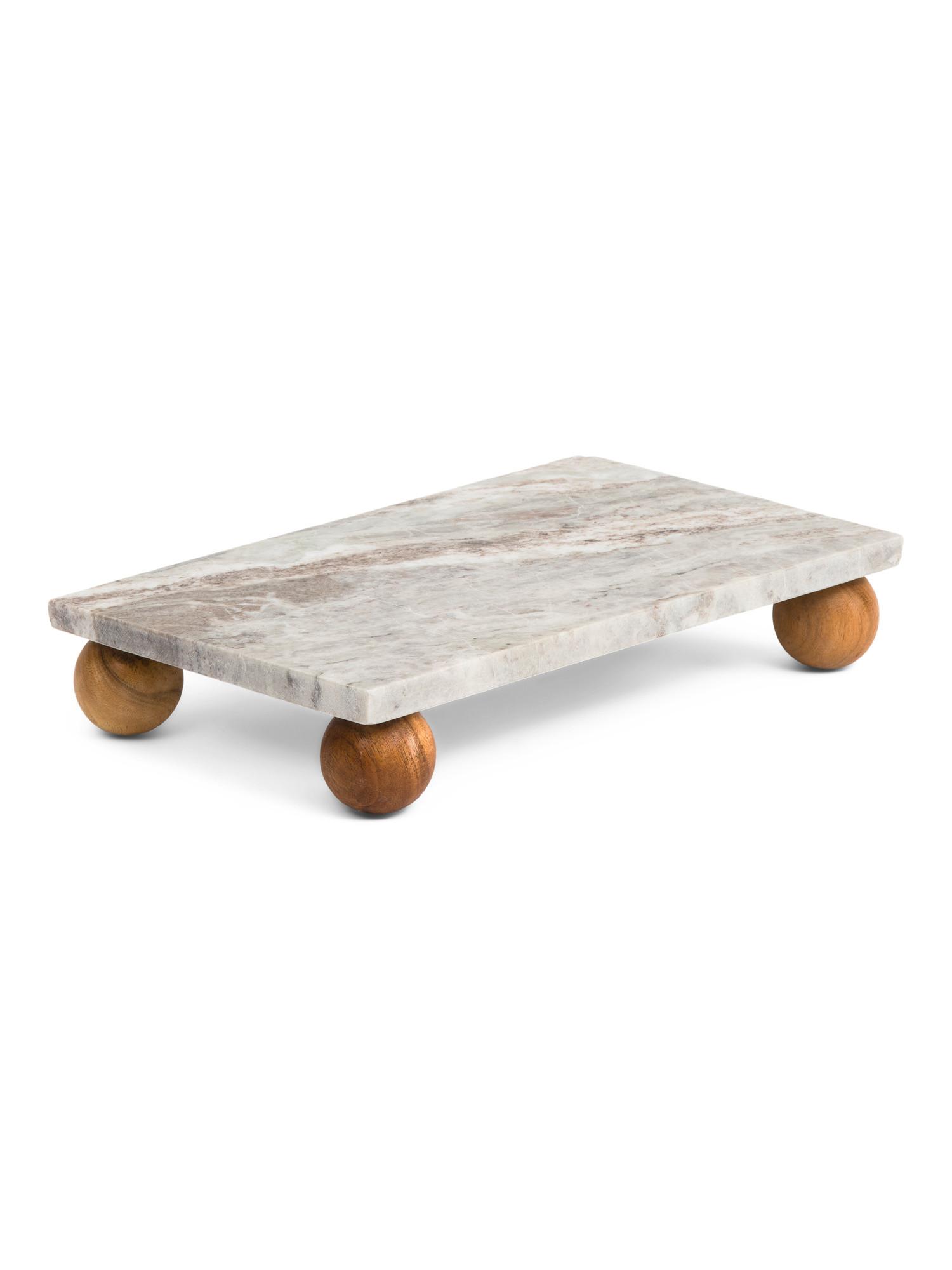 Rectangle Mable Platter With Wood Legs | TJ Maxx