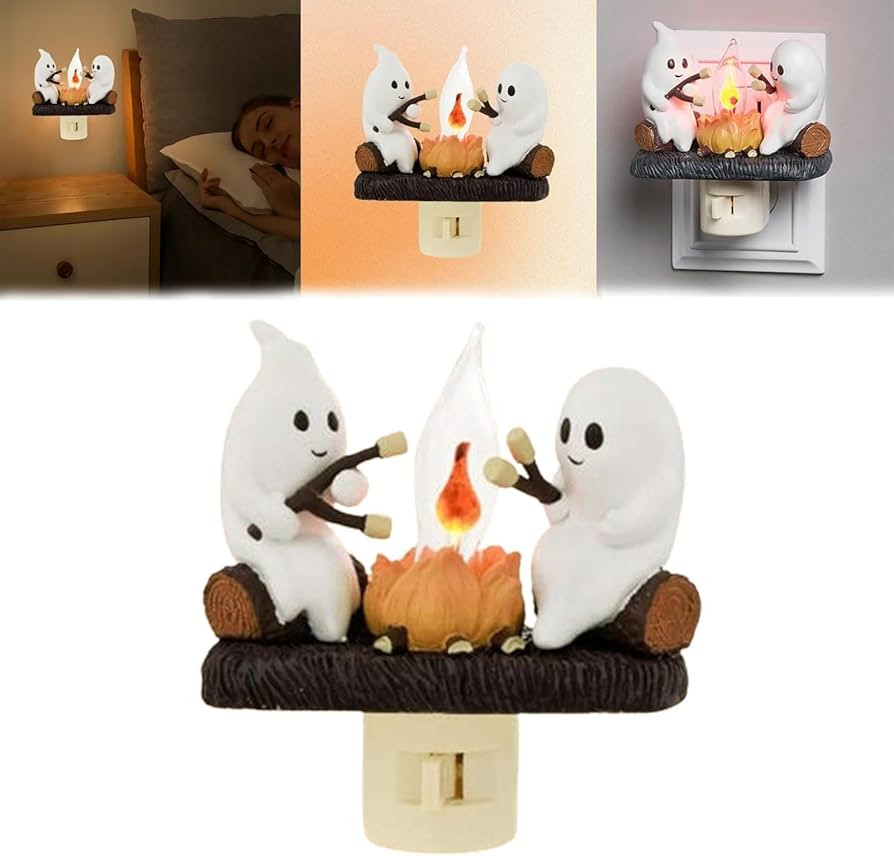 2024 Ghost Campfire Flickering Nightlight, Ghost Campfire Nightlight, Halloween Night Lights Plug... | Amazon (CA)