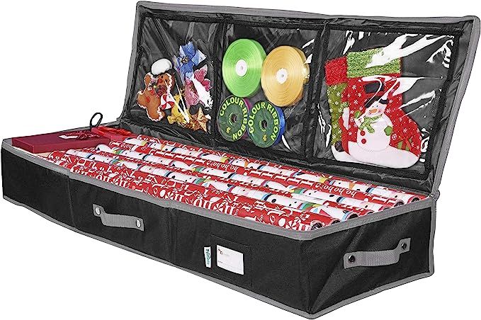 Primode Wrapping Paper Storage Container, Gift Wrap Organizer Under Bed, 41”x14”x6”, Fits 1... | Amazon (US)
