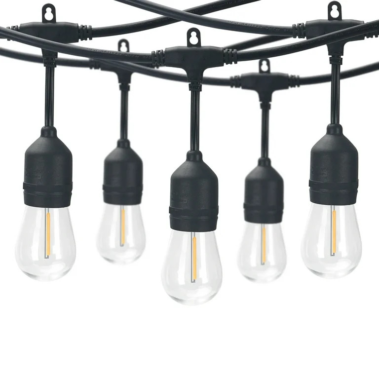 Better Homes & Gardens 24-Foot Outdoor Commercial String Lights, 12 Shatterproof LED Bulbs, Indoo... | Walmart (US)