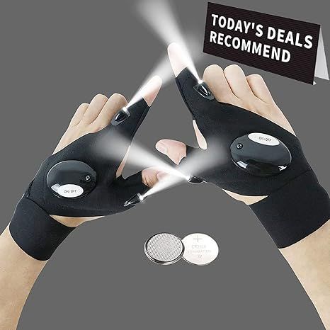 LED Flashlight Gloves, Gifts for Men Him Dad Boyfriend, Cool Gadget Hands-Free Lights for Camping... | Amazon (US)