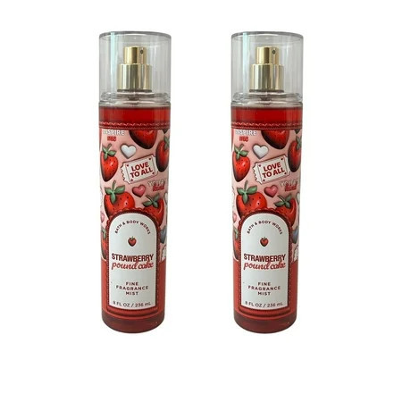 Bath& Body Works Strawberry Poundcake Mist 8 fl oz 2 Pack | Walmart (US)