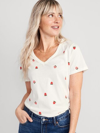 EveryWear V-Neck Printed T-Shirt for Women | Old Navy (US)