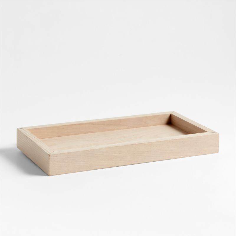 Batten 16" White Oak Wood Bath Wall Shelf | Crate & Barrel | Crate & Barrel