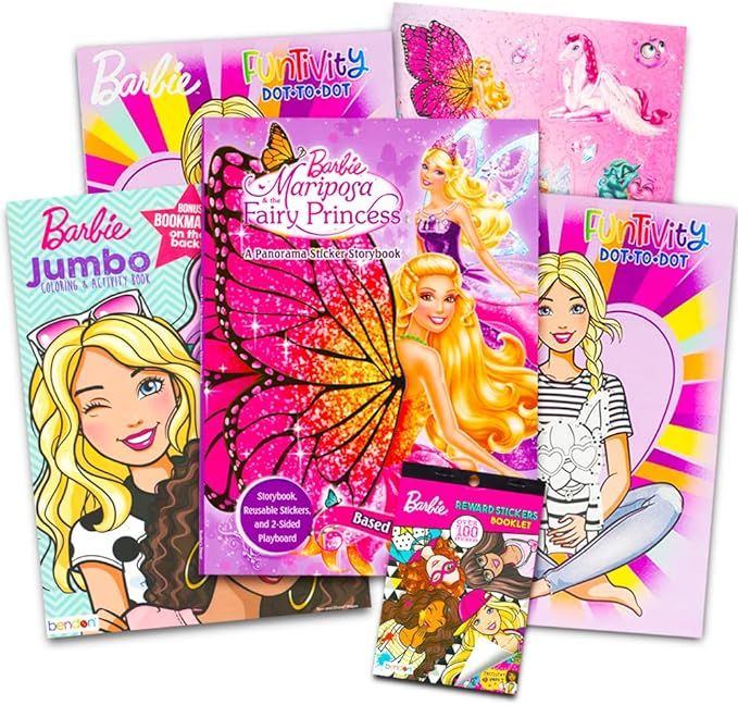 Barbie Coloring and Activity Book Super Set -- 4 Barbie Books with Over 25 Barbie Stickers (Barbi... | Amazon (US)