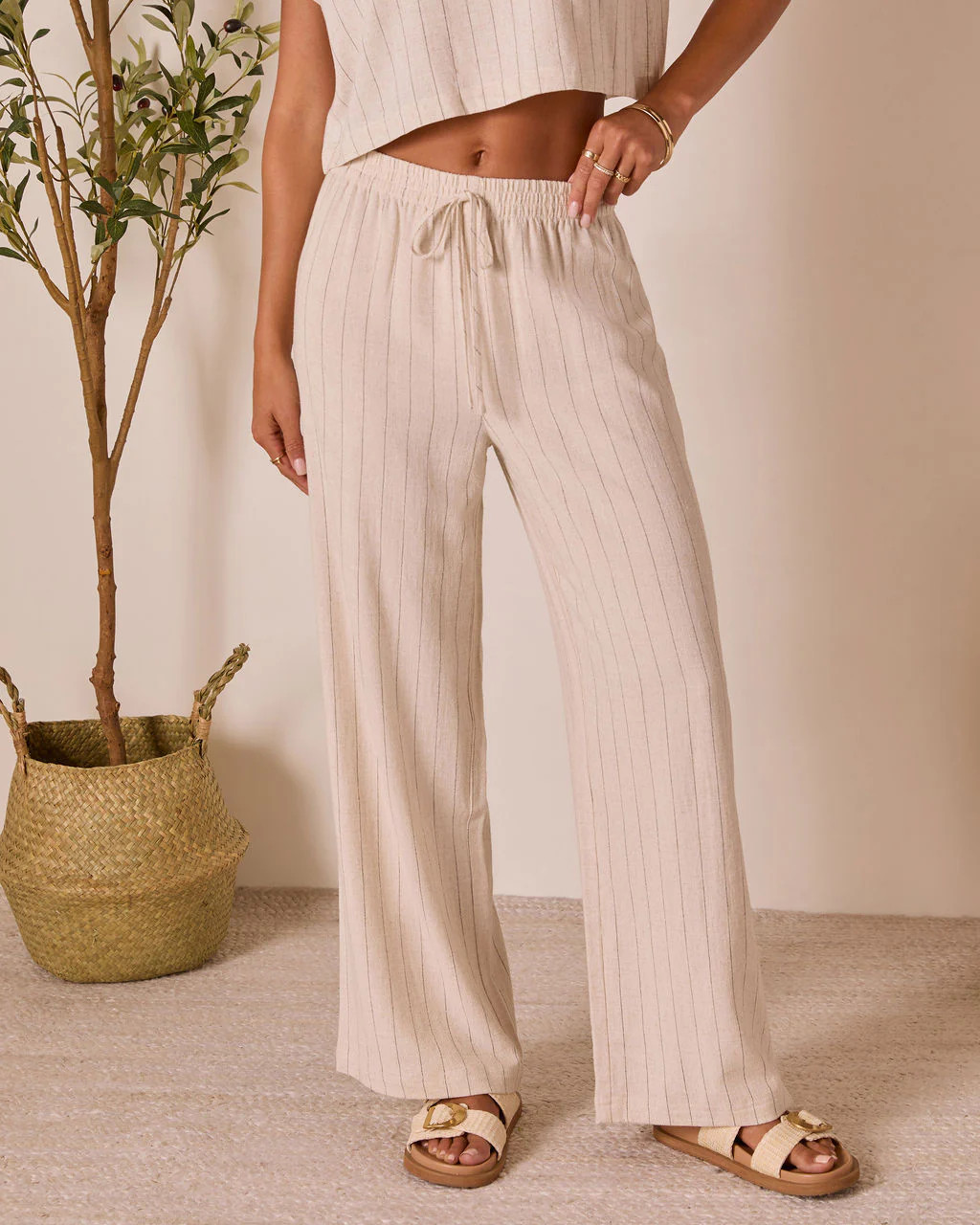 Tippie Linen Pinstripe Pants | VICI