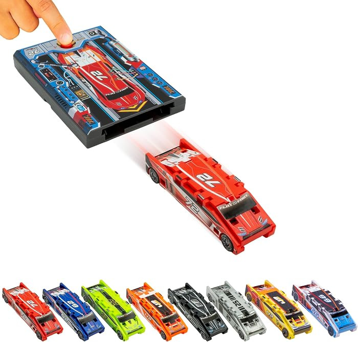 FLAT 2 FAST Original Stunt Card Racer – Flat Car Racer and Pocket Size Racecar Launcher with Bu... | Amazon (US)