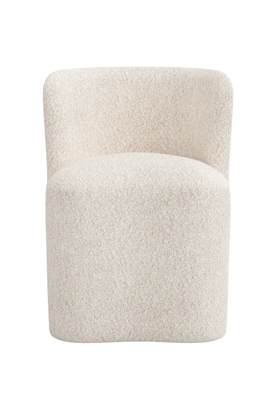 Tiffany Dining Chair with Casters - Plush Boucle Ivory | THELIFESTYLEDCO