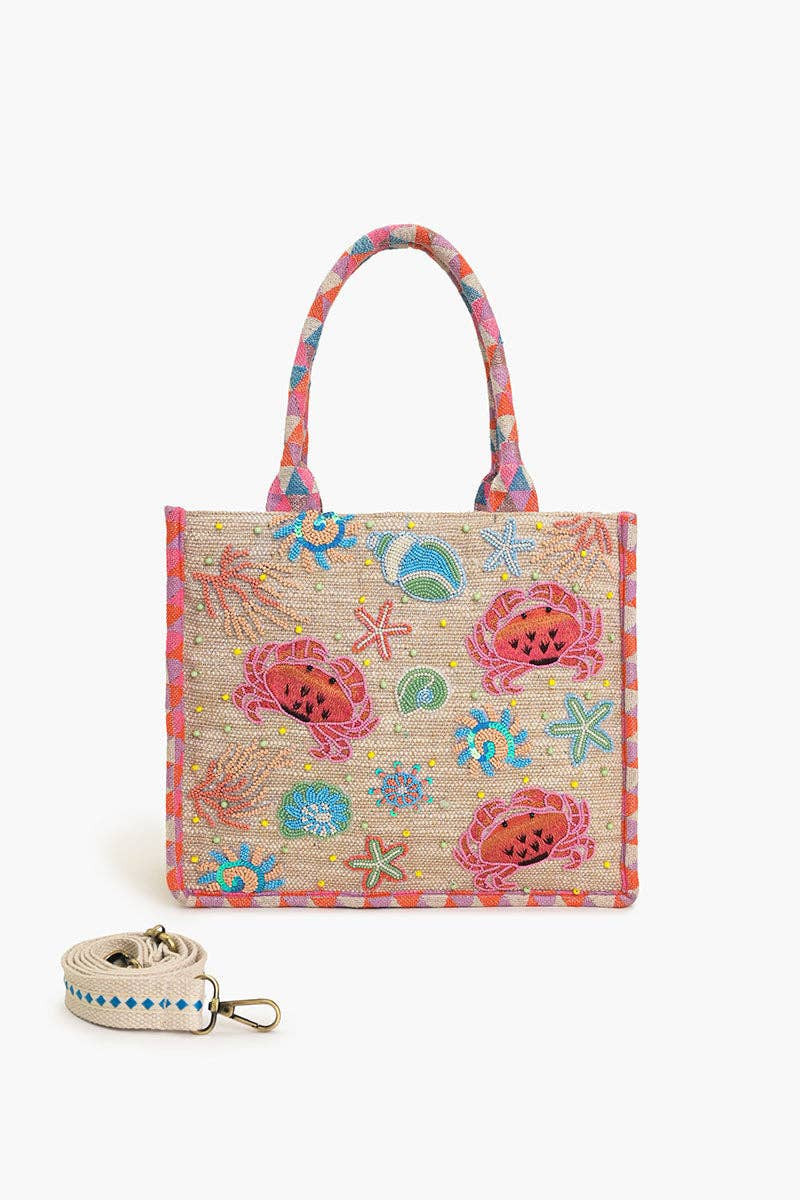 Crab Shell Embellished Tote | Triple Threads