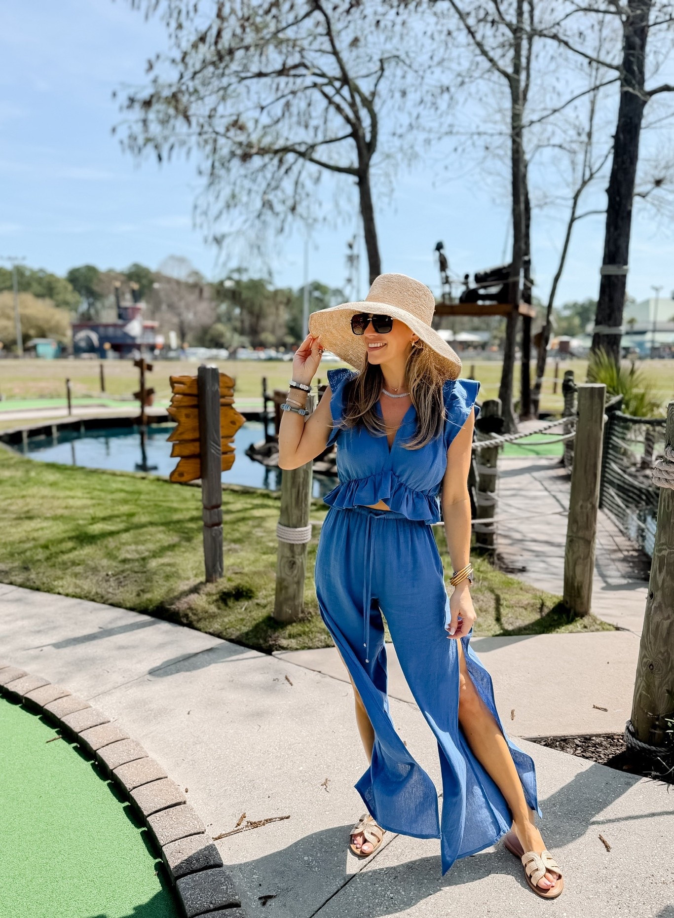 Weekend getaway outfit! I’ve worn this set year after year and I’m loving this color! Perfect for Spring Break, summer vaca, pool days, you name it! 💙

#LTKootd #LTKPetite #LTKmomlife