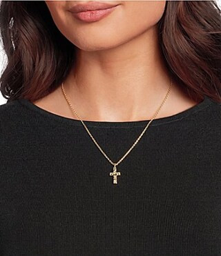 Kendra Scott Gold Metal Cross Pendant Necklace - Gold | Dillard's