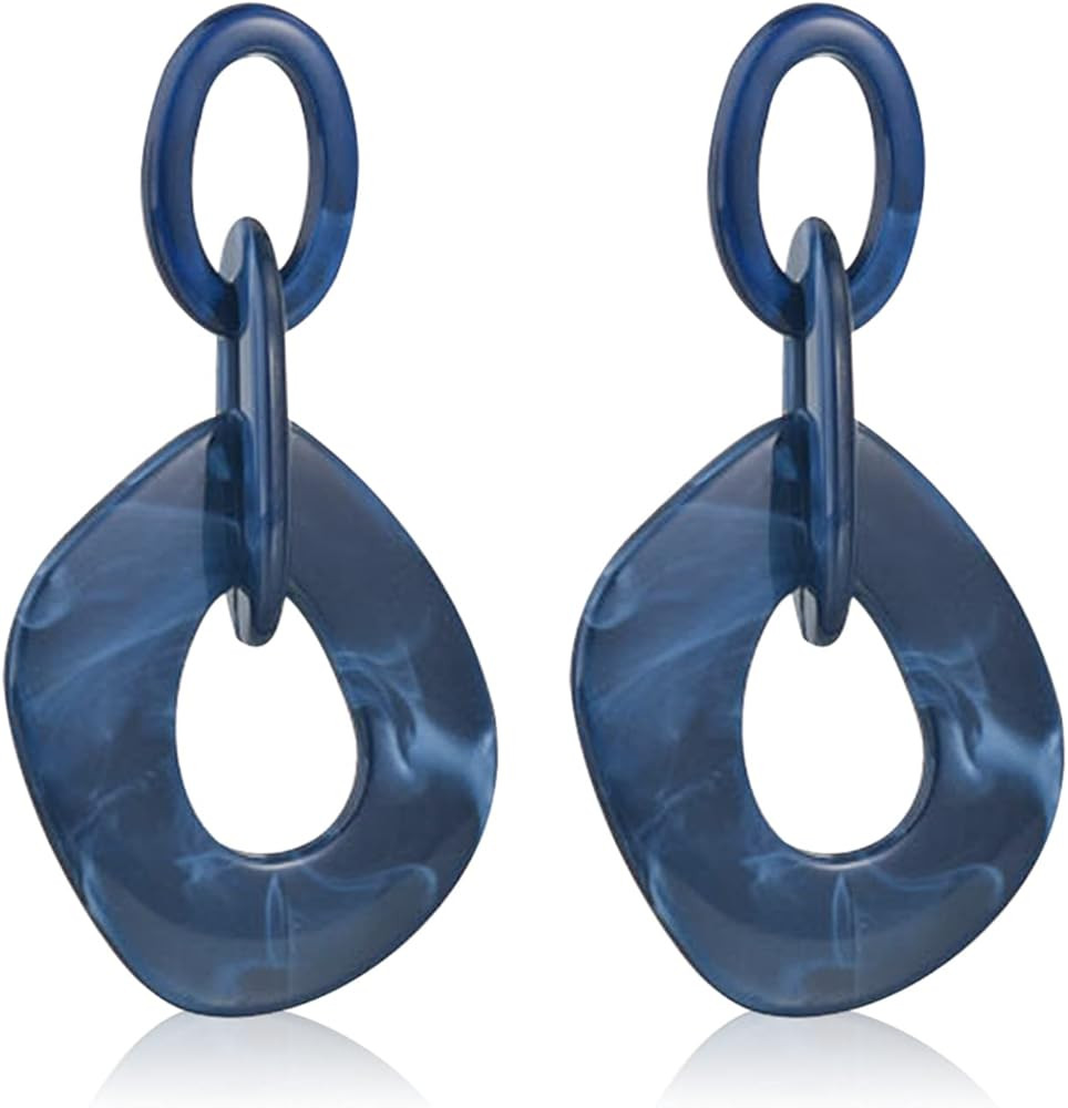 Unique Bohemian Vintage Acrylic Geometry Dangle Drop Earrings Creative Hollow Round Huge Chain St... | Amazon (US)