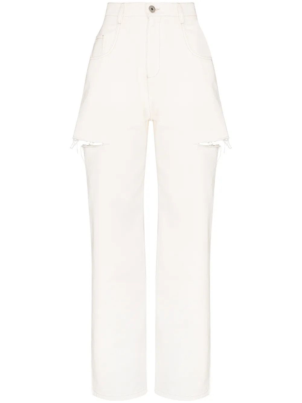 Maison Margiela high-rise Distressed Jeans - Farfetch | Farfetch Global