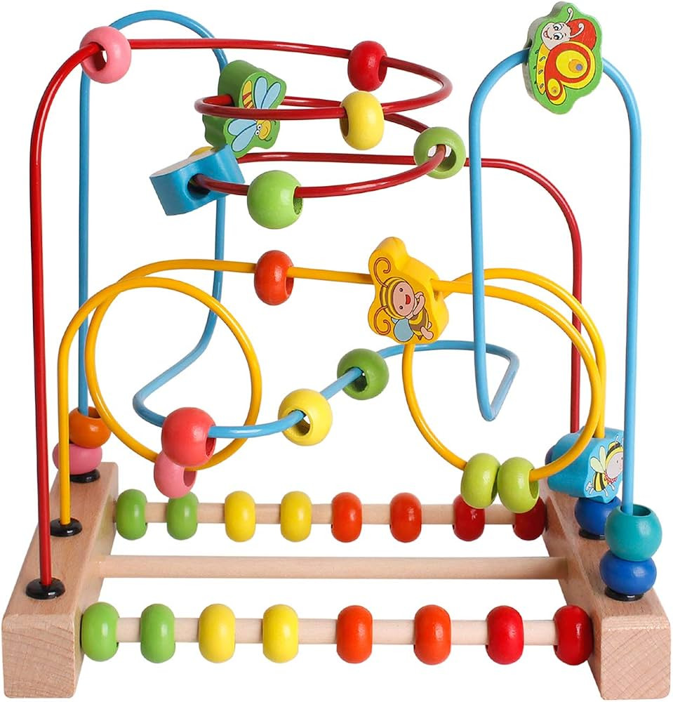SHIERDU Wooden Toys with Animals Graphics Bead Maze Game Educational Abacus Beads Circle Toys Col... | Amazon (US)