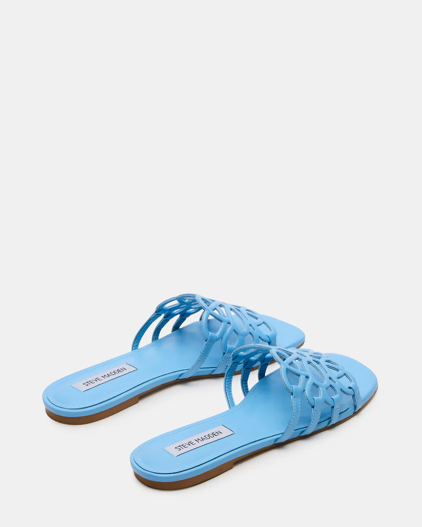 LOTUS Blue Leather Square-Toe Slide Women's Sandal | Steve Madden (US)