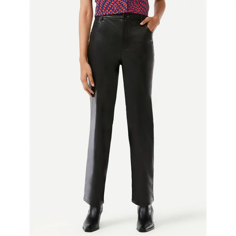 Scoop Women's Faux Leather Relaxed '90s Pants | Walmart (US)