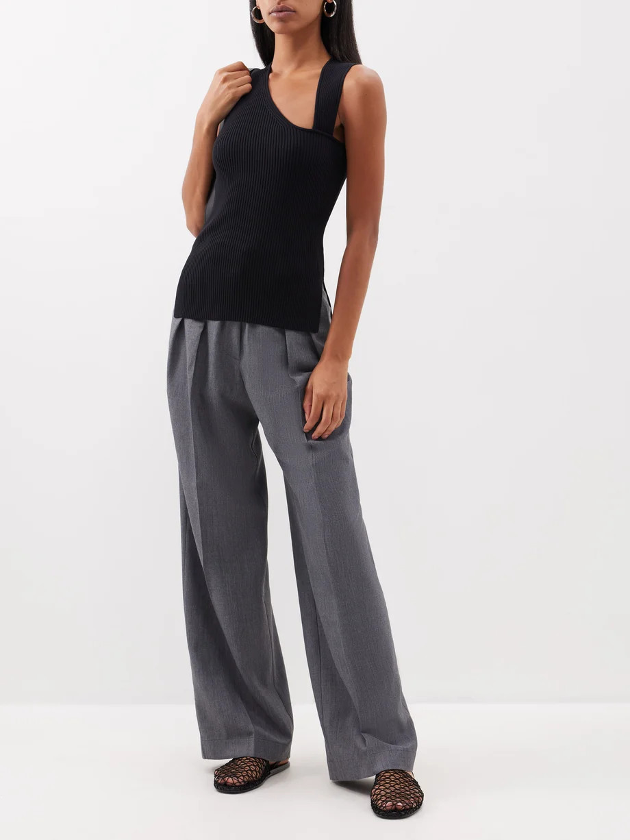 Asymmetric ribbed-knit tank top | Róhe | Matches (US)