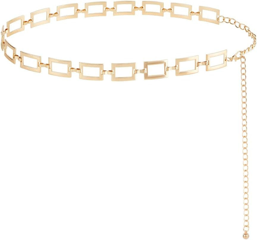 FIORETTO Chain Belt for Women Metal Waist Chain Fashion Multilayer Chain Belts for Dress | Amazon (US)