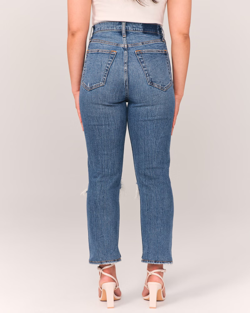 Ultra High Rise Ankle Straight Jeans | Abercrombie & Fitch (US)
