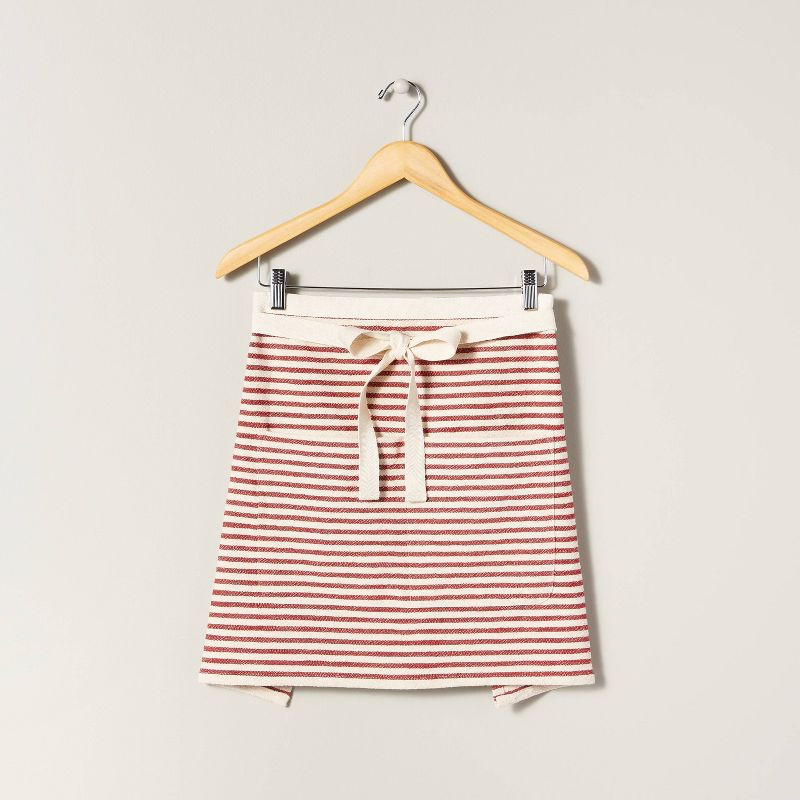 Ticking Stripe Waist Cooking Apron Dark Red/Cream - Hearth & Hand™ with Magnolia | Target