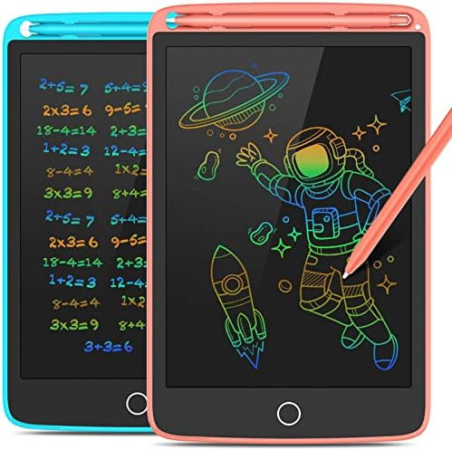 LCD Writing Tablet, 2 Pack Colorful Doodle Board Electronic Erasable Reusable Writing Drawing Pads f | Amazon (US)