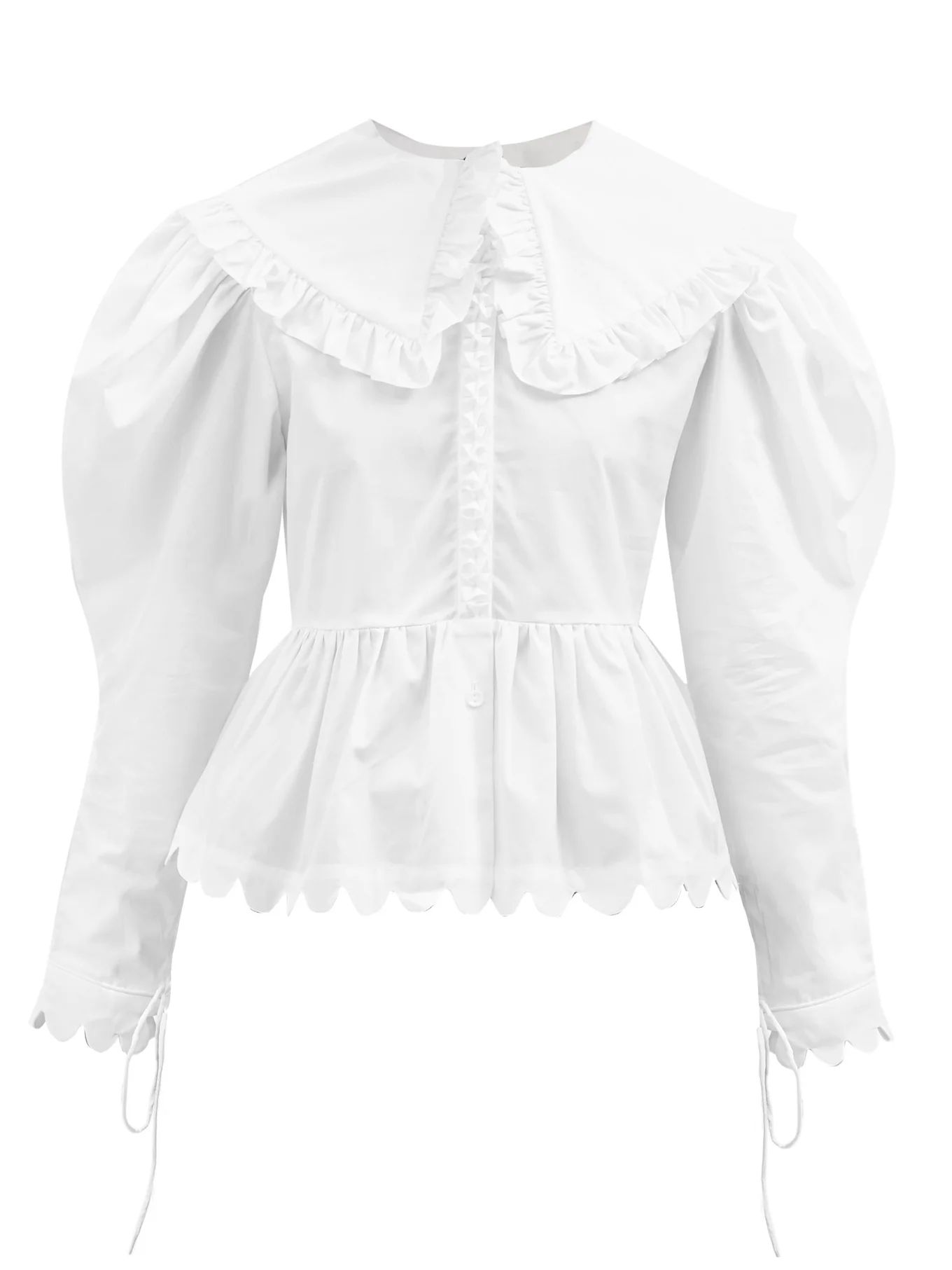 Lisi scalloped-edge cotton-poplin blouse | Horror Vacui | Matches (US)