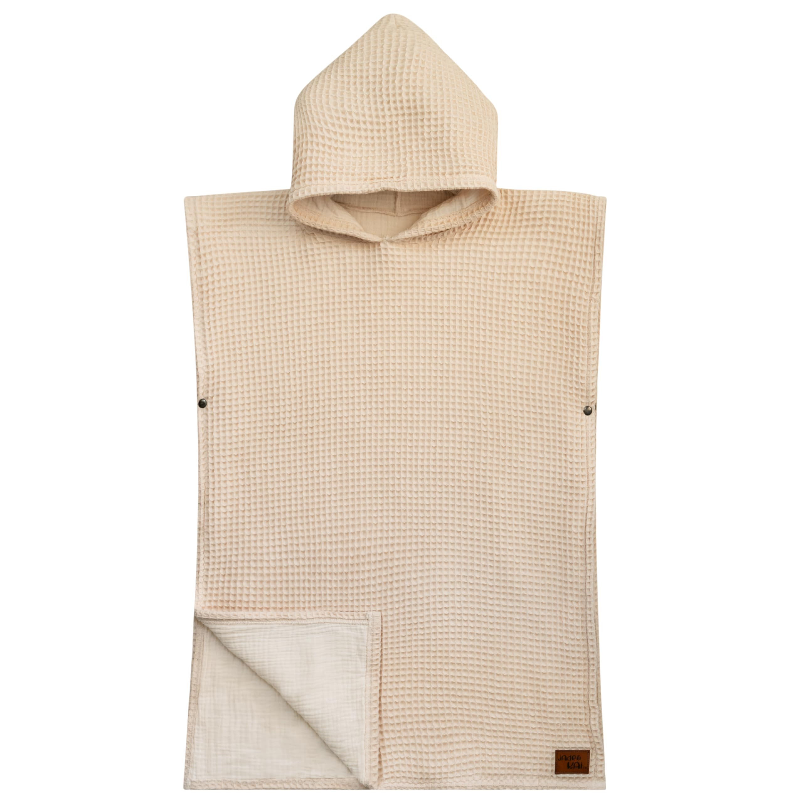 Jade&Kai Hooded Towel for Kids | Snaps into a Poncho | Organic Cotton Waffle | Lightweight and Ab... | Amazon (US)