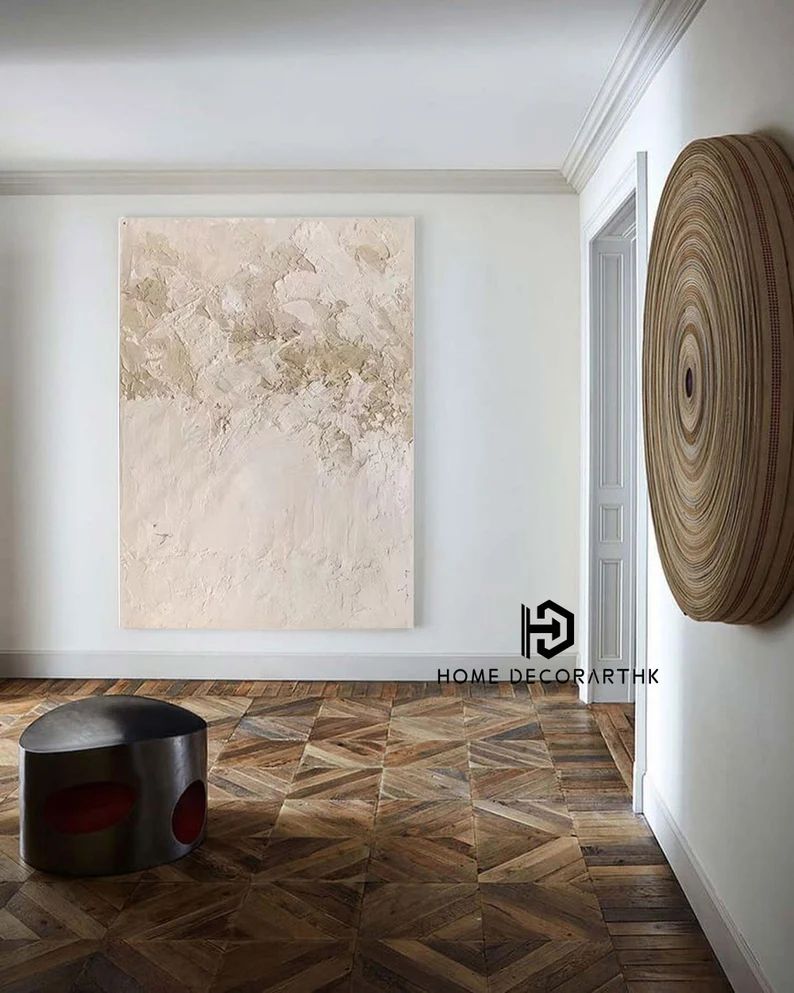 Beige 3d textured wall art larger wabi sabi canvas art oversized neutral beige textured wall art ... | Etsy (US)