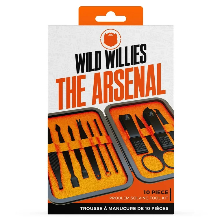 Wild Willies Arsenal Manicure and Pedicure Stainless Steel Men's Adult Grooming Kit, 10 Pieces, B... | Walmart (US)